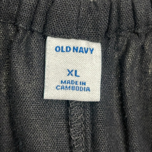 Old Navy Women’s Tie Front Size XL Navy Blue Sleeveless Linen Blend Shift Dress - Picture 9 of 9